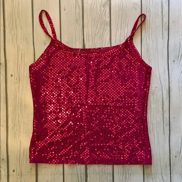 Dynamite Pink Sequin Tank Top - Picture 2 of 3